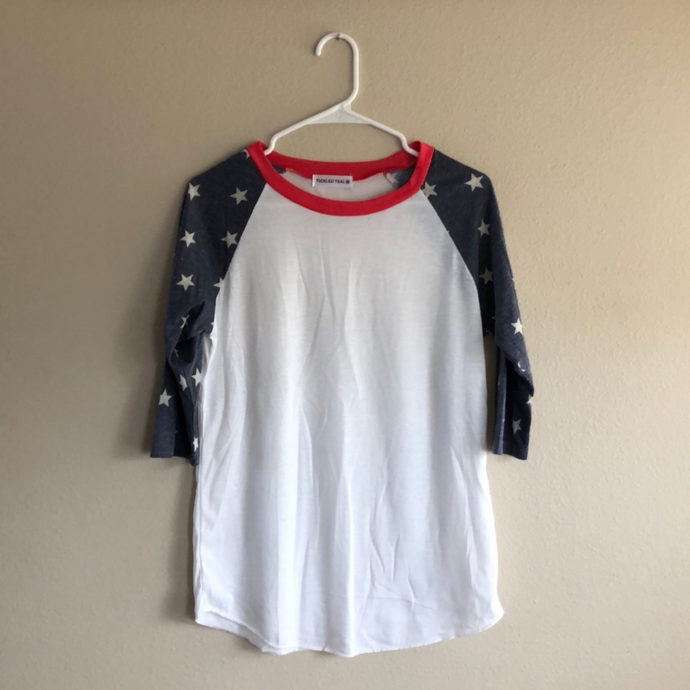 Patriotic 3/4 sleeve T-shirt
